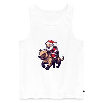 Hyena Santa Claus - Men's Premium Organic Tank Top - white - Front - Michal (187cm)