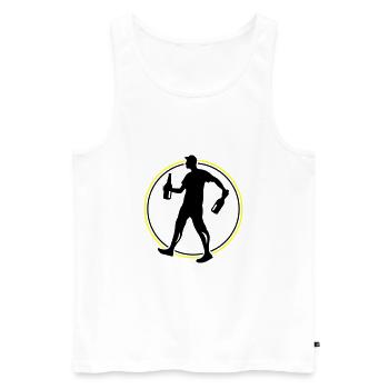 Silhouette Saufen - Männer Premium Bio Tank Top - Weiß - Vorne - AI Model Male 178 light (178cm)