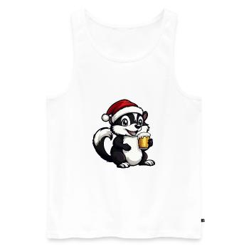 Skunk Bière Noël - Débardeur bio Premium Homme - blanc - Devant - Michal (187cm)
