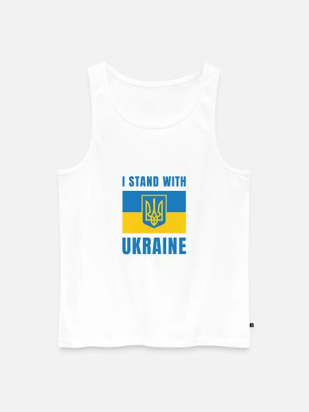 I Stand With Ukraine - Men's Premium Organic Tank Top - white