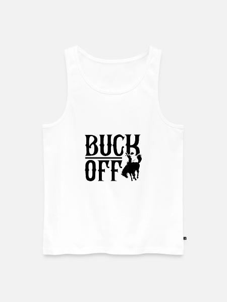 Buck Off - Men's Premium Organic Tank Top - white