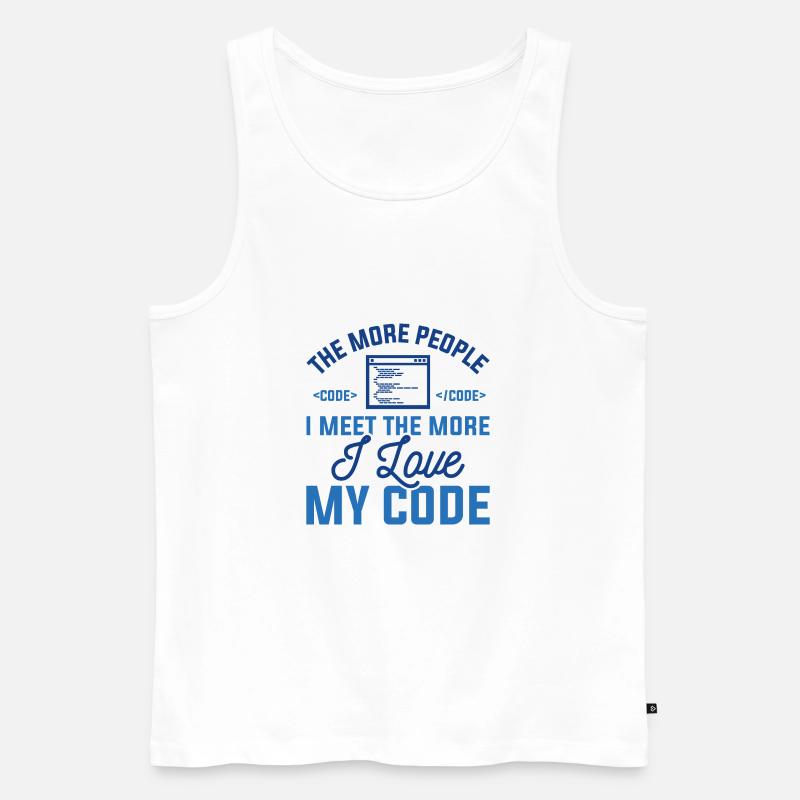 J’aime mon code - Débardeur bio Premium Homme - blanc