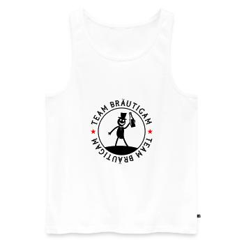 Hochzeit Bräutigam Team - Männer Premium Bio Tank Top - Weiß - Vorne - Michal (187cm)