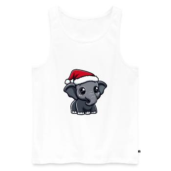 Noël mammouth Noël - Débardeur bio Premium Homme - blanc - Devant - Michal (187cm)