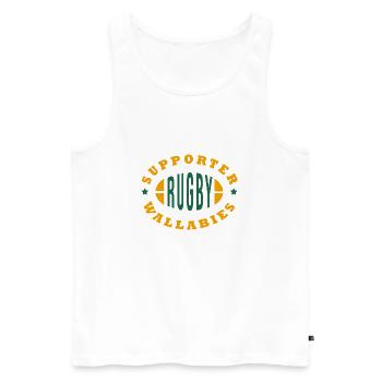 Rugby Wallabies supporter rugby australie - Débardeur bio Premium Homme - blanc - Devant - AI Model Male 178 light (178cm)