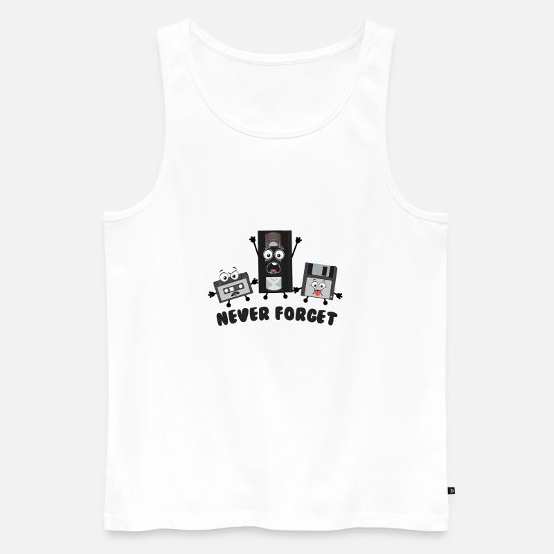 Never forget - nie vergessen - Männer Premium Bio Tank Top - Weiß