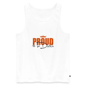 Proud to be Dutch - Männer Premium Bio Tank Top - Weiß - Vorne - AI Model Male 178 light (178cm)