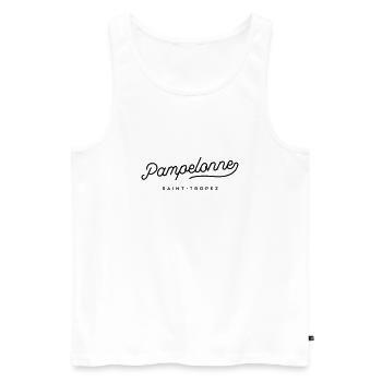 Pampelonne - Saint Tropez - Männer Premium Bio Tank Top - Weiß - Vorne - AI Model Male 178 light (178cm)