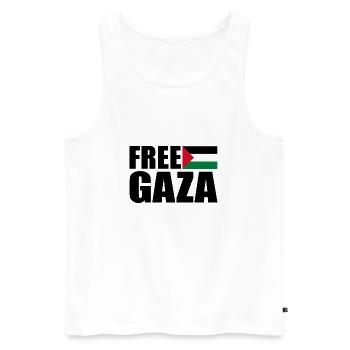 Free gaza - Men's Premium Organic Tank Top - white - Front - AI Model Male 178 light (178cm)