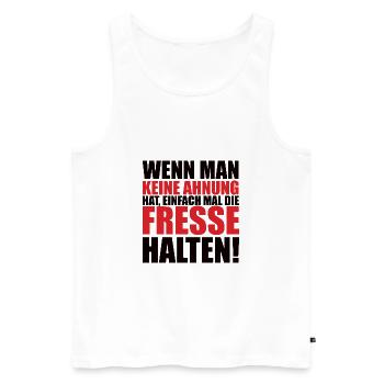 Wenn man keine Ahnung hat - Männer Premium Bio Tank Top - Weiß - Vorne - Michal (187cm)