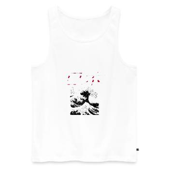Japan - Männer Premium Bio Tank Top - Weiß - Vorne - Michal (187cm)