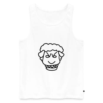 Méchant mouton BD Dents - Débardeur bio Premium Homme - blanc - Devant - Michal (187cm)