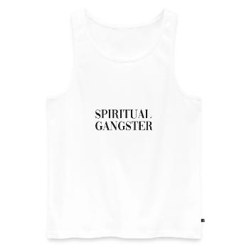 Spiritual Gangster - Männer Premium Bio Tank Top - Weiß - Vorne - Michal (187cm)