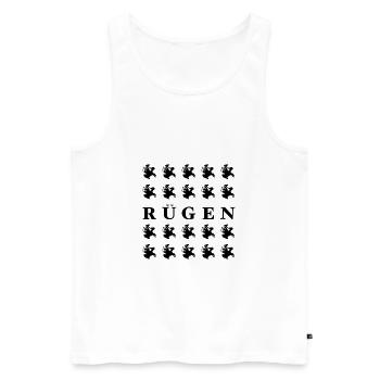Urlaubsinsel Rügen - Ostsee - Männer Premium Bio Tank Top - Weiß - Vorne - Michal (187cm)