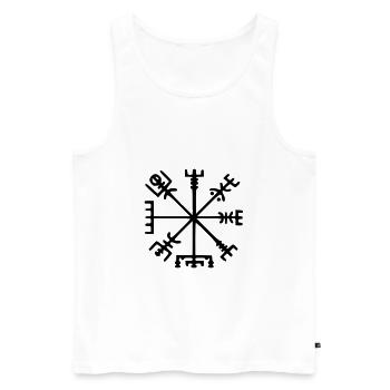Vegvísir (Viking-Kompass) - Männer Premium Bio Tank Top - Weiß - Vorne - AI Model Male 178 light (178cm)