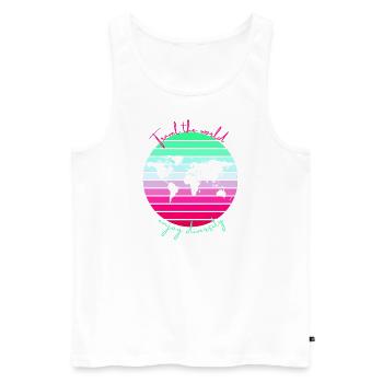 Travel the world - Männer Premium Bio Tank Top - Weiß - Vorne - Michal (187cm)
