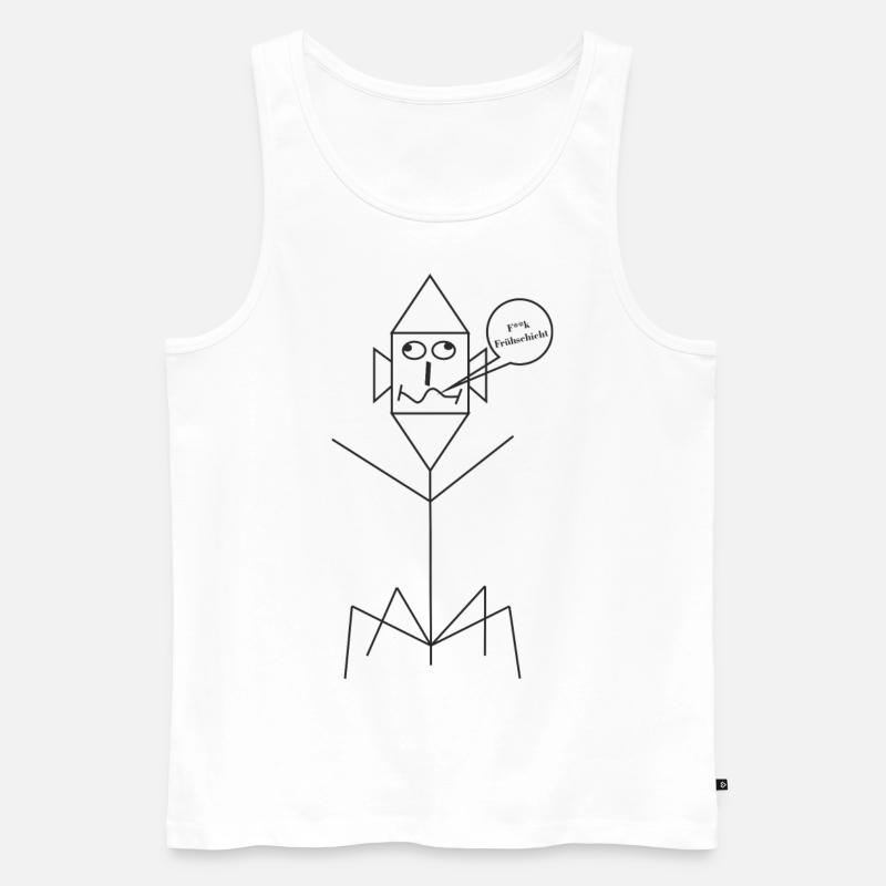 F**k Frühschicht - Männer Premium Bio Tank Top - Weiß