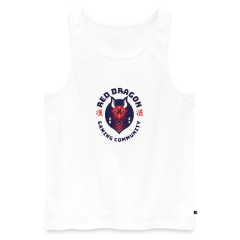 Red Dragon_Gaming Community - Männer Premium Bio Tank Top - Weiß - Vorne - Michal (187cm)