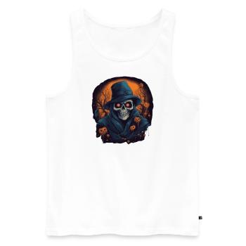 Skelett Halloween Gruselig - Männer Premium Bio Tank Top - Weiß - Vorne - Michal (187cm)