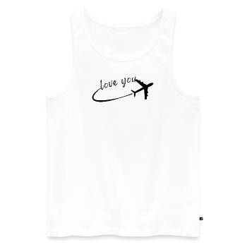 Je t’aime - Débardeur bio Premium Homme - blanc - Devant - Michal (187cm)