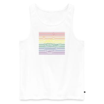 I Love You bunt - Männer Premium Bio Tank Top - Weiß - Vorne - Michal (187cm)