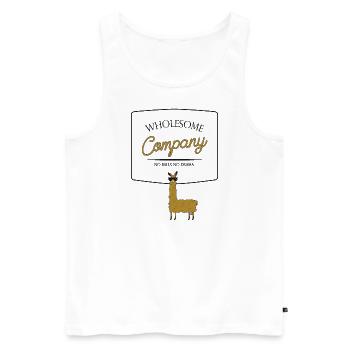 Wholesome Company Lama - Männer Premium Bio Tank Top - Weiß - Vorne - AI Model Male 178 light (178cm)