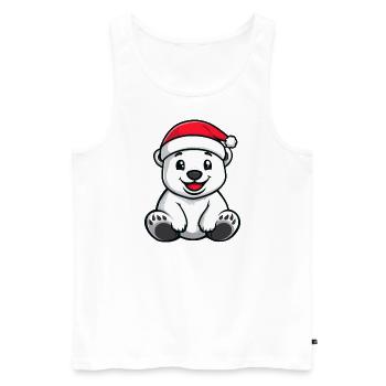 Polar Bear Christmas - Men's Premium Organic Tank Top - white - Front - AI Model Male 178 light (178cm)