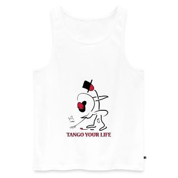 Stick figures - GogoLore tango your life - Men's Premium Organic Tank Top - white - Front - AI Model Male 178 light (178cm)