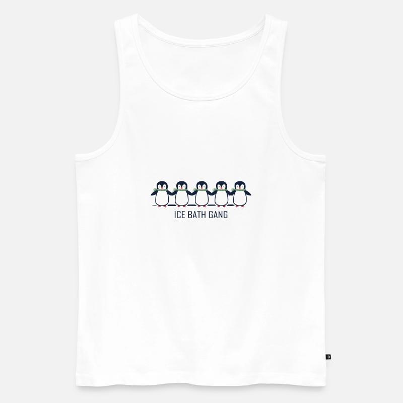 eisbader winterbader pinguin eisbaden - Männer Premium Bio Tank Top - Weiß