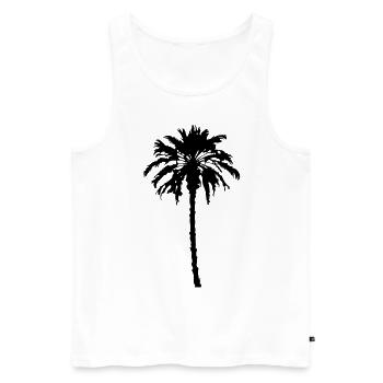 Palme Silhouette Symbol - Männer Premium Bio Tank Top - Weiß - Vorne - Michal (187cm)