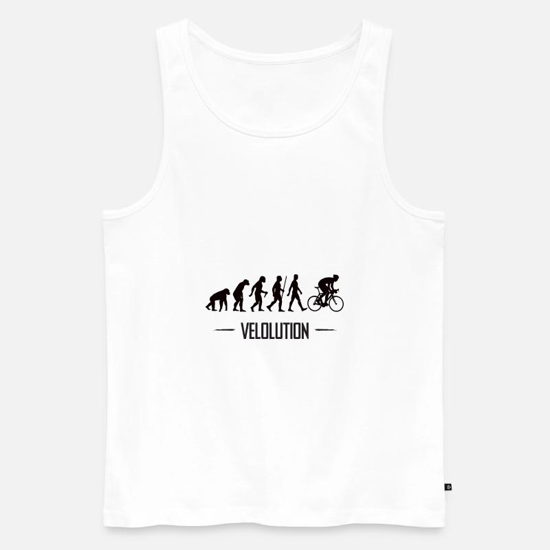 Velolution Radfahrer Evolution Fahrrad - Männer Premium Bio Tank Top - Weiß