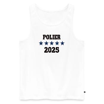 2025 Polier Beruf Bauleiter Job Bau Arbeit Kollege - Männer Premium Bio Tank Top - Weiß - Vorne - Michal (187cm)