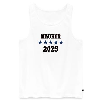 2025 Maurer Beruf Job Arbeit Lehre Ausbildung - Männer Premium Bio Tank Top - Weiß - Vorne - Michal (187cm)