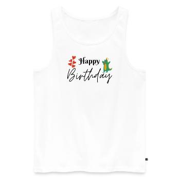 Bon anniversaire - Débardeur bio Premium Homme - blanc - Devant - Michal (187cm)