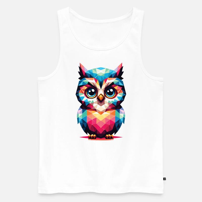 Polygon Eule geometrisch - Männer Premium Bio Tank Top - Weiß