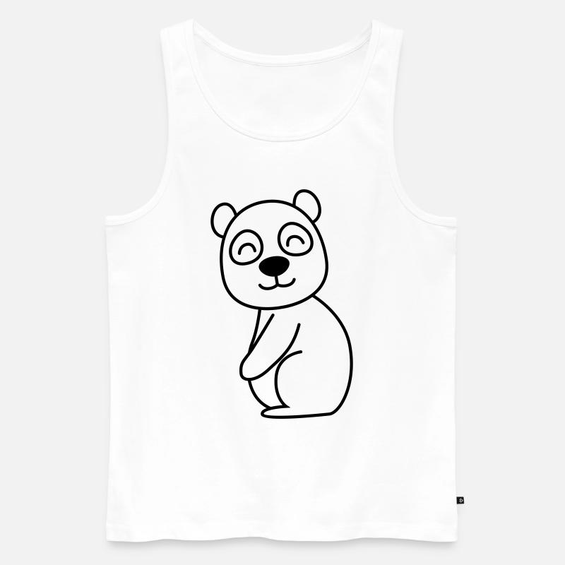 Panda Comic Tier - Männer Premium Bio Tank Top - Weiß