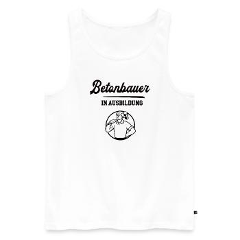Betonbauer in Ausbildung Betonbauerausbildung - Männer Premium Bio Tank Top - Weiß - Vorne - Michal (187cm)