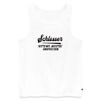 Schlosser Meister Prüfung Bestanden Meisterbrief - Männer Premium Bio Tank Top - Weiß - Vorne - Michal (187cm)
