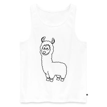 Alpaka Comic Tier - Männer Premium Bio Tank Top - Weiß - Vorne - Michal (187cm)
