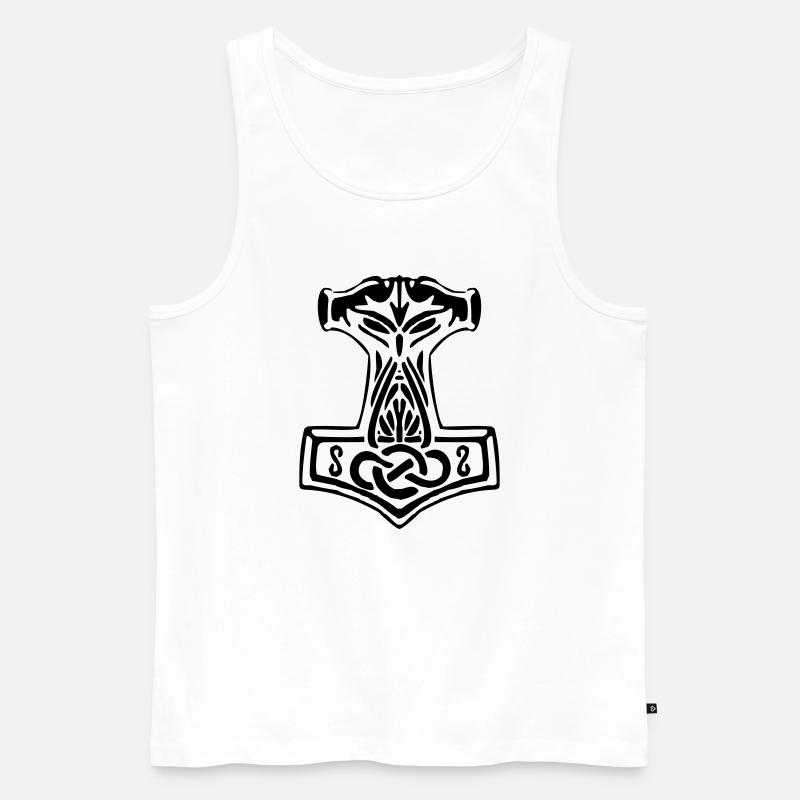Mjoelnir 01 - Thorshammer - Männer Premium Bio Tank Top - Weiß
