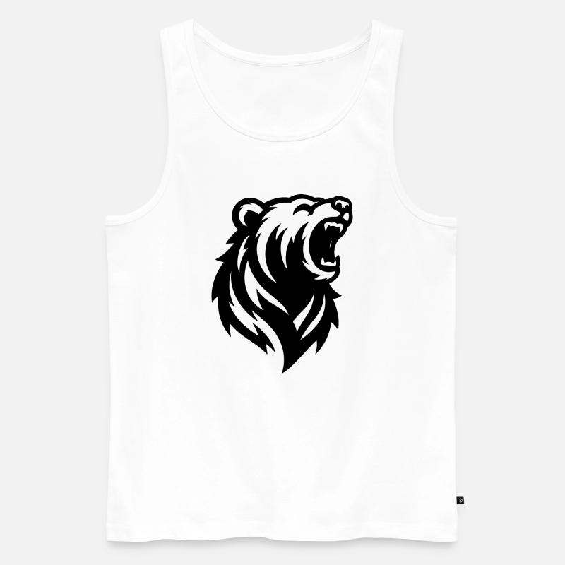 Ein großer brüllender Bär - Männer Premium Bio Tank Top - Weiß
