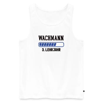 Ausbildung Wachmann 3. Lehrjahr Wachmannausbildung - Männer Premium Bio Tank Top - Weiß - Vorne - Michal (187cm)