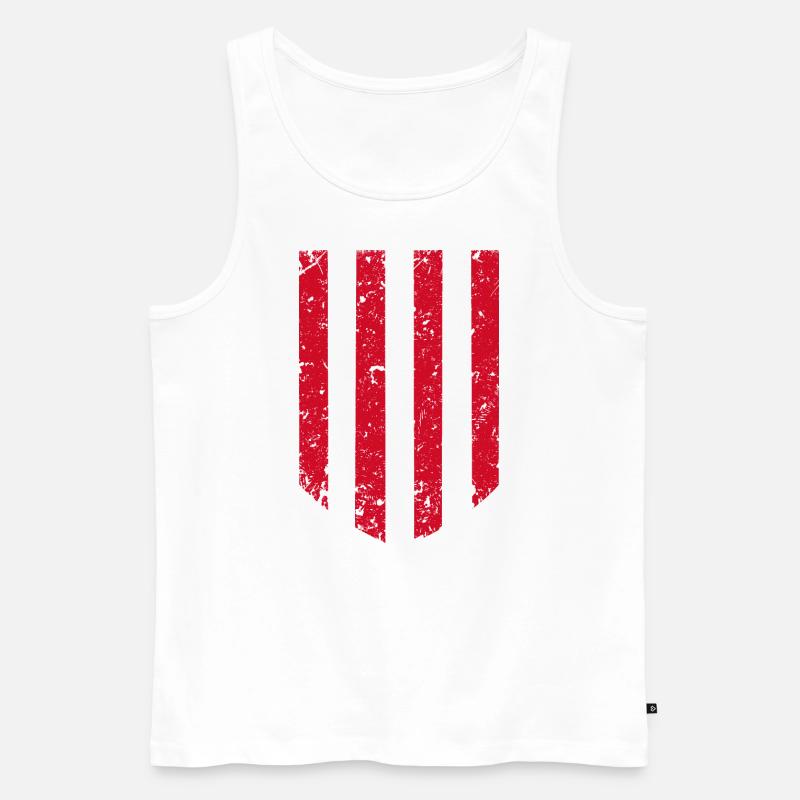 Rote Streifen Muster - Männer Premium Bio Tank Top - Weiß