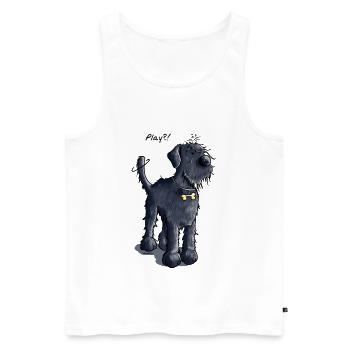 Riesenschnauzer Play - Schnauzer - Schwarz - Männer Premium Bio Tank Top - Weiß - Vorne - AI Model Male 178 light (178cm)