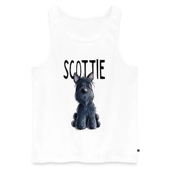 Niedlicher Scottie - Scottish Terrier - Geschenk - Männer Premium Bio Tank Top - Weiß - Vorne - Michal (187cm)
