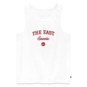 THE EAST Savoie Montagnes - Débardeur bio Premium Homme - blanc - Devant - AI Model Male 178 light (178cm)