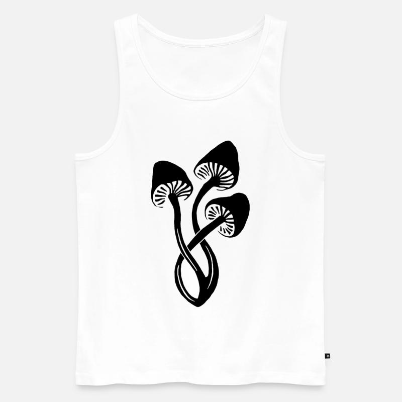 Trio mit schwarzen Pilzen - Männer Premium Bio Tank Top - Weiß