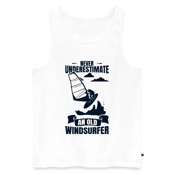 Windsurfing Grandpa - Men's Premium Organic Tank Top - white - Front - AI Model Male 178 light (178cm)