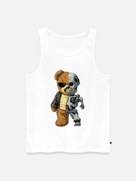 Bear Robot Cyborg - Men's Premium Organic Tank Top - white