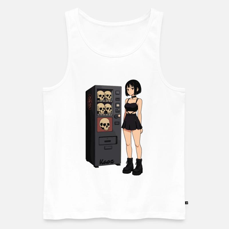 Skull Vending Machine Goth-Mädchen - Männer Premium Bio Tank Top - Weiß
